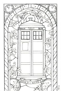 236x351 Best Lineart Doctor Who Images Doctor Who, Tenth Doctor - Tardis Line Drawing