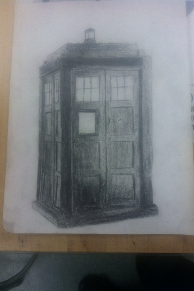 640x960 tardis line drawing - Tardis Line Drawing