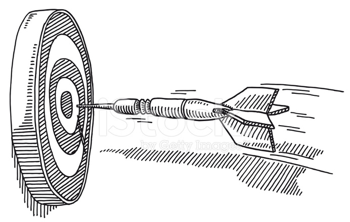 692x440 flying dart success target drawing stock vector - Target Drawing