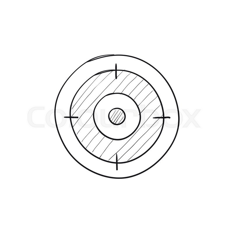 800x800 target board vector sketch icon stock vector colourbox - Target Drawing