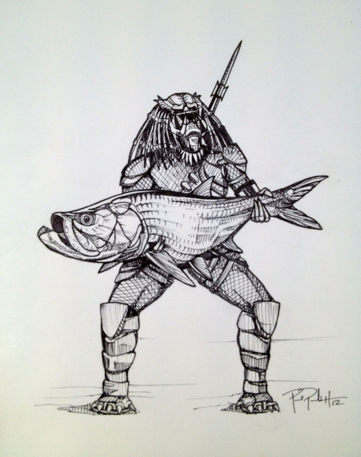 1224x1547 Tarpon Right Brain Retrieve - Tarpon Drawing