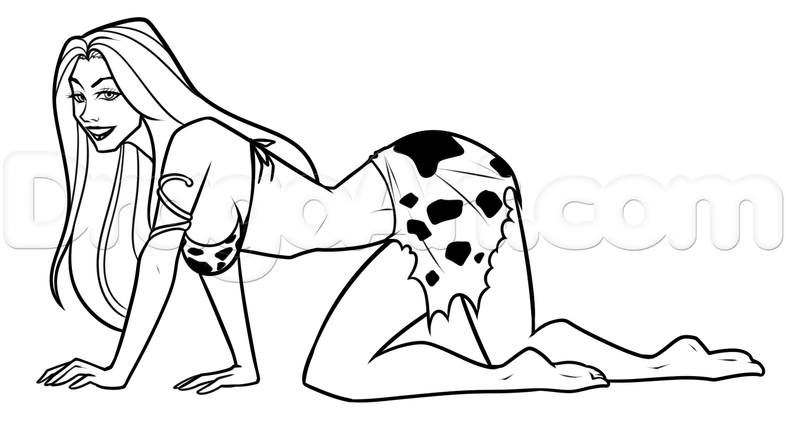 1542x848 step how to draw jane from tarzan - Tarzan Drawing