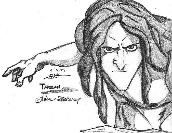 701x543 tarzan best drawing drawing skill - Tarzan Drawing