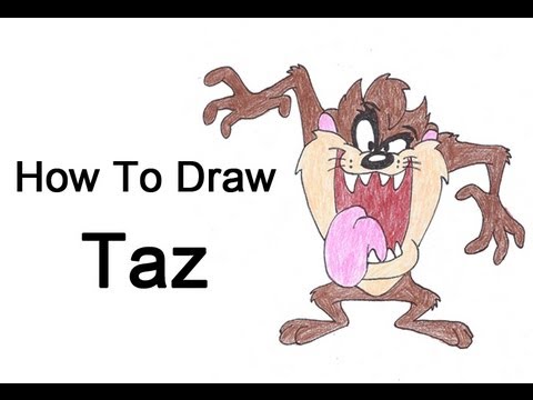 480x360 how to draw taz - Tasmanian Devil Cartoon Drawing
