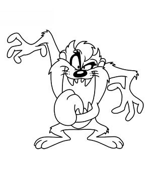 300x388 how to draw tasmanian devil - Tasmanian Devil Cartoon Drawing