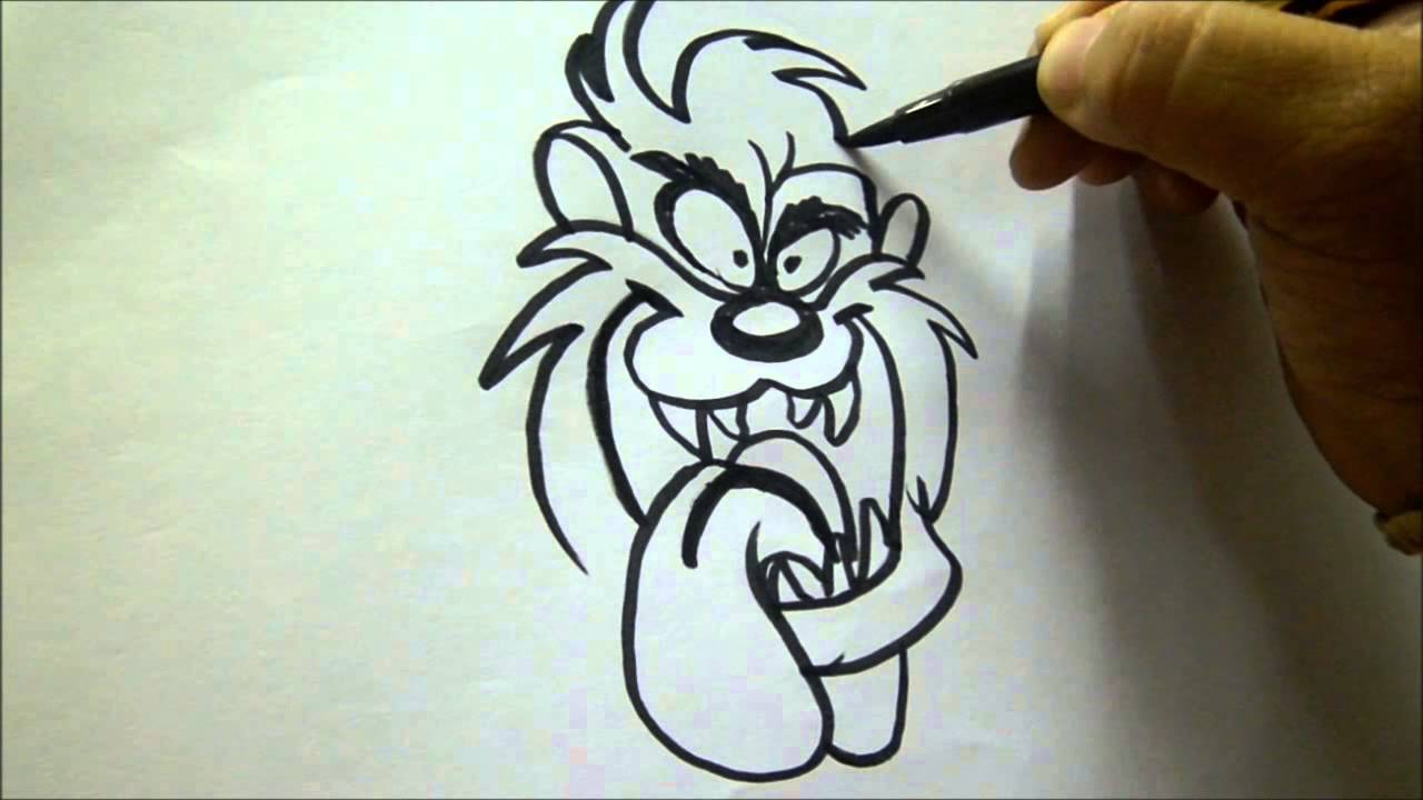 1280x720 how to draw tasmanian devil - Tasmanian Devil Cartoon Drawing
