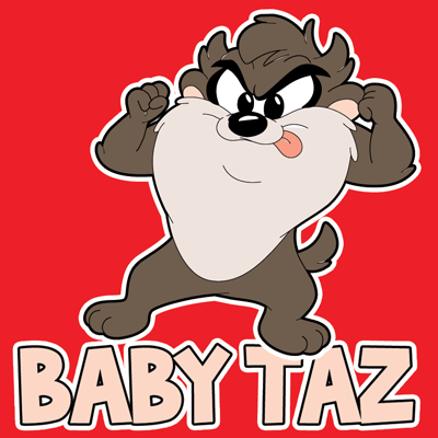 400x400 how to draw a tasmanian devil archives - Tasmanian Devil Cartoon Drawing