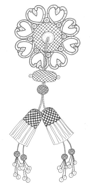 384x800 Tassel Drawing From Dp Declercq Passementiers - Tassel Drawing