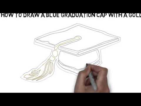 480x360 How To Draw A Blue Graduation Cap With A Gold Tassel - Tassel Drawing