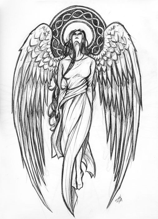 507x700 Angels Tattoo Designs Guardian Angel Tattoo - Tattoo Angel Drawings