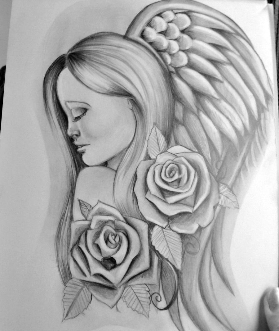 900x1066 Angel Drawings - Tattoo Angel Drawings