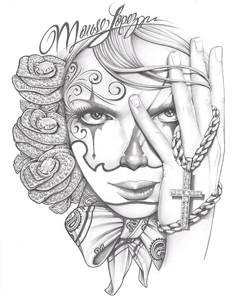 480x600 Mouse Lopez Black Market Art Company, Tattoo Art Apparel - Tattoo Art Drawings