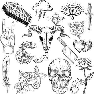 369x368 Tattoo Free Vector Download - Tattoo Drawing Art