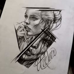 250x250 Draw Realistic Tattoo Design - Tattoo Drawing Designs