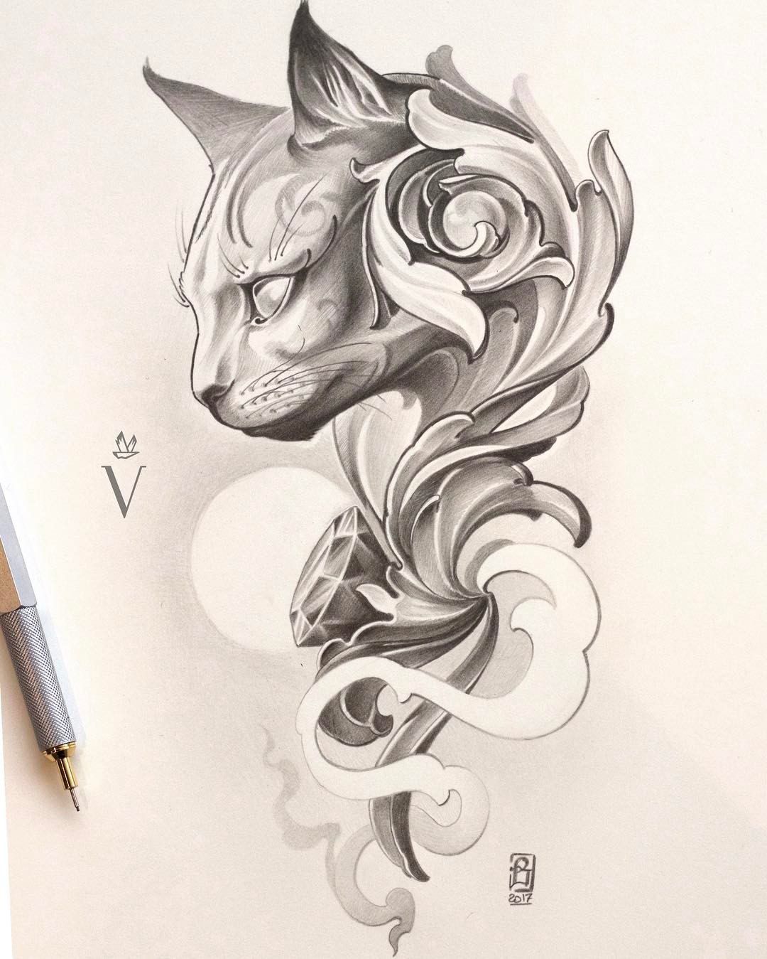 1080x1349 Novosti Drawingpaintingart Cat Tattoo Designs, Tattoo Design - Tattoo Drawing Designs