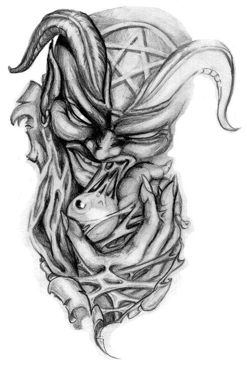 500x737 Amazing Evil Tattoo Designs - Tattoo Drawing Designs