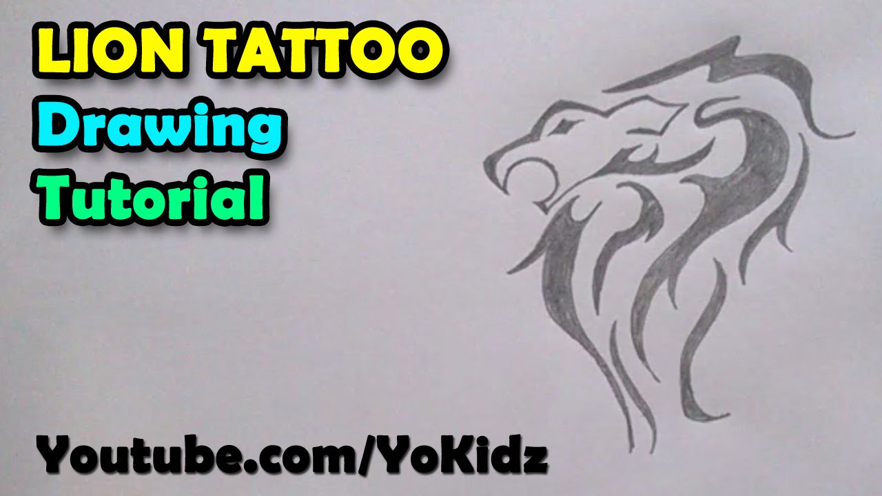 1280x720 How To Draw Tattoos Lion Tattoo On Paper - Tattoo Drawing Designs On Paper