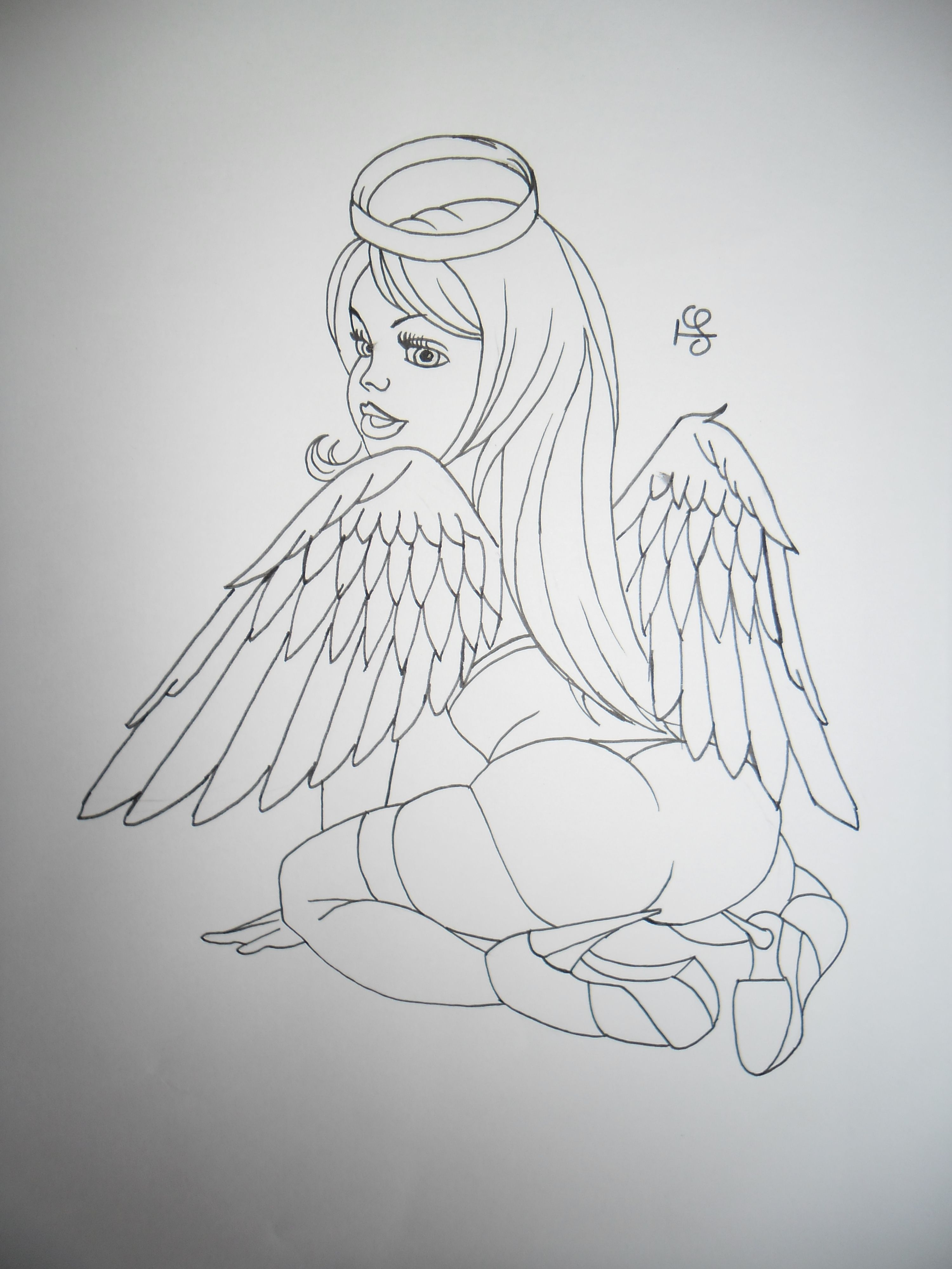 Эскизы для рисования ангелы
