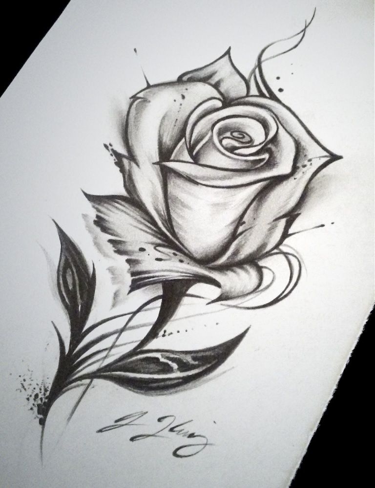 768x998 Rose Tattoo Drawing Just Things That Are So Cool! - Tattoo Drawing Images