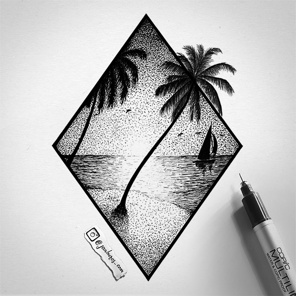 600x600 paradise drawing tattoo for free download - Tattoo Drawing Images