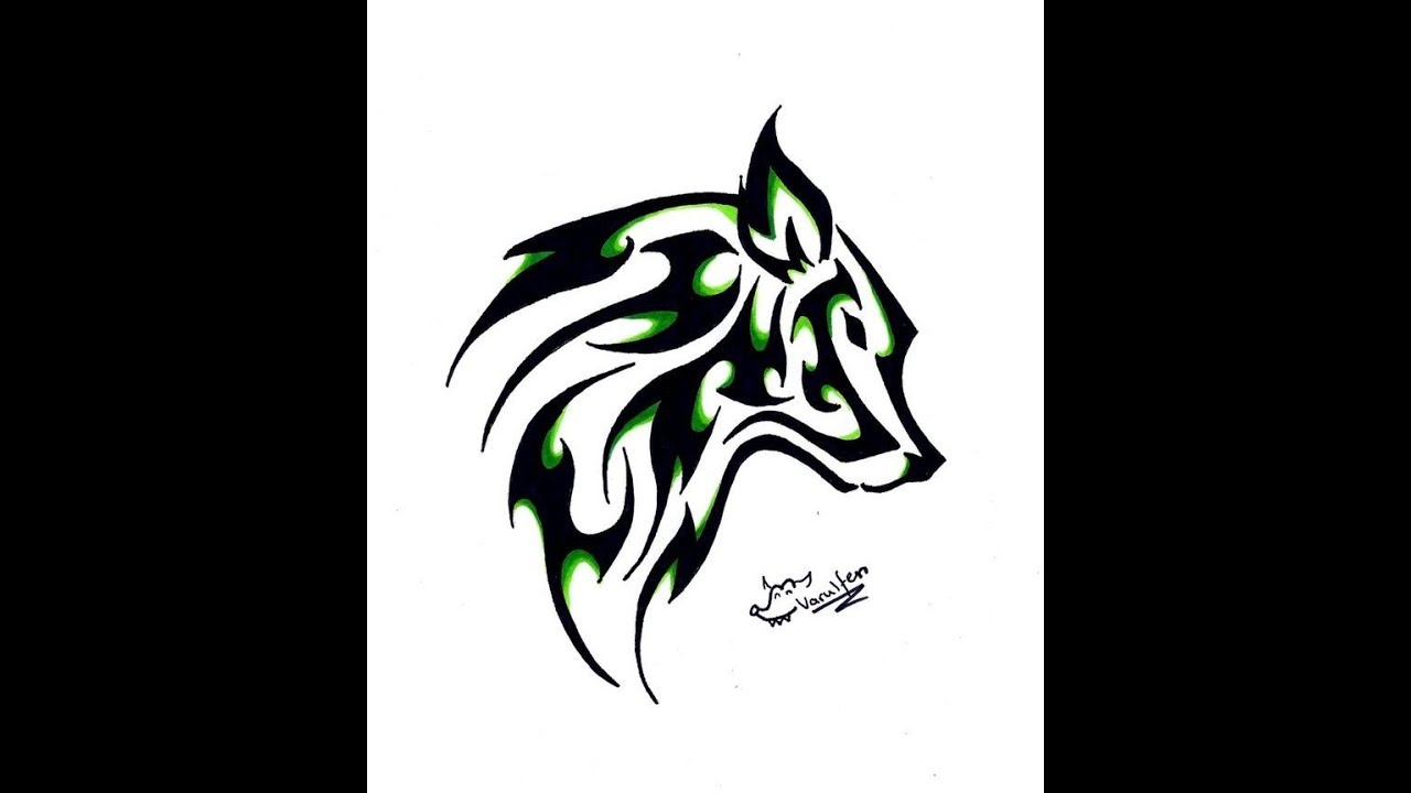 1280x720 How To Draw Wolf Tattoo In Paper - Tattoo Drawing Paper