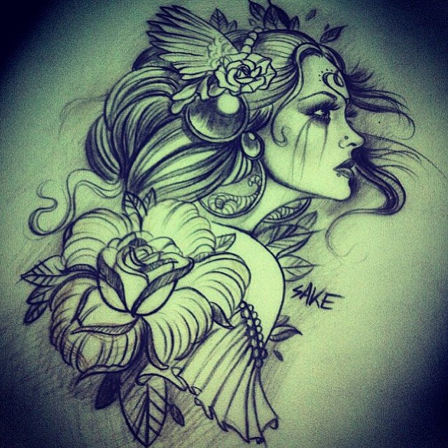 Tattoo Drawing Paper at PaintingValley.com | Explore collection of ...