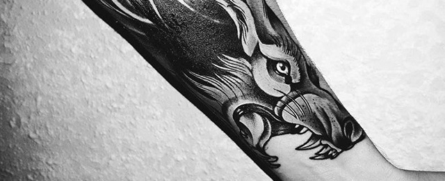 640x260 Wolf Forearm Tattoo Designs For Men - Tattoo Drawing Pictures