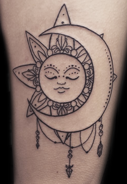 439x636 Amazing Sun And Moon Tattoo Designs For The Couples - Tattoo Drawing Pictures