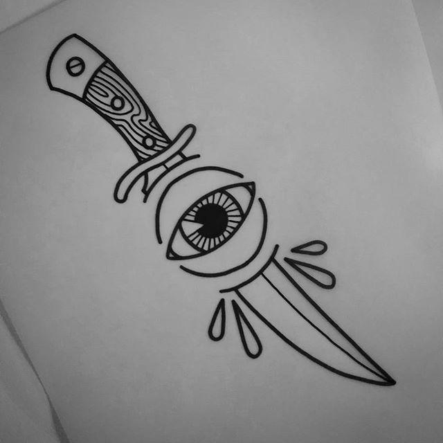640x640 Drawn Knife Tattoo Design - Tattoo Drawing Pictures