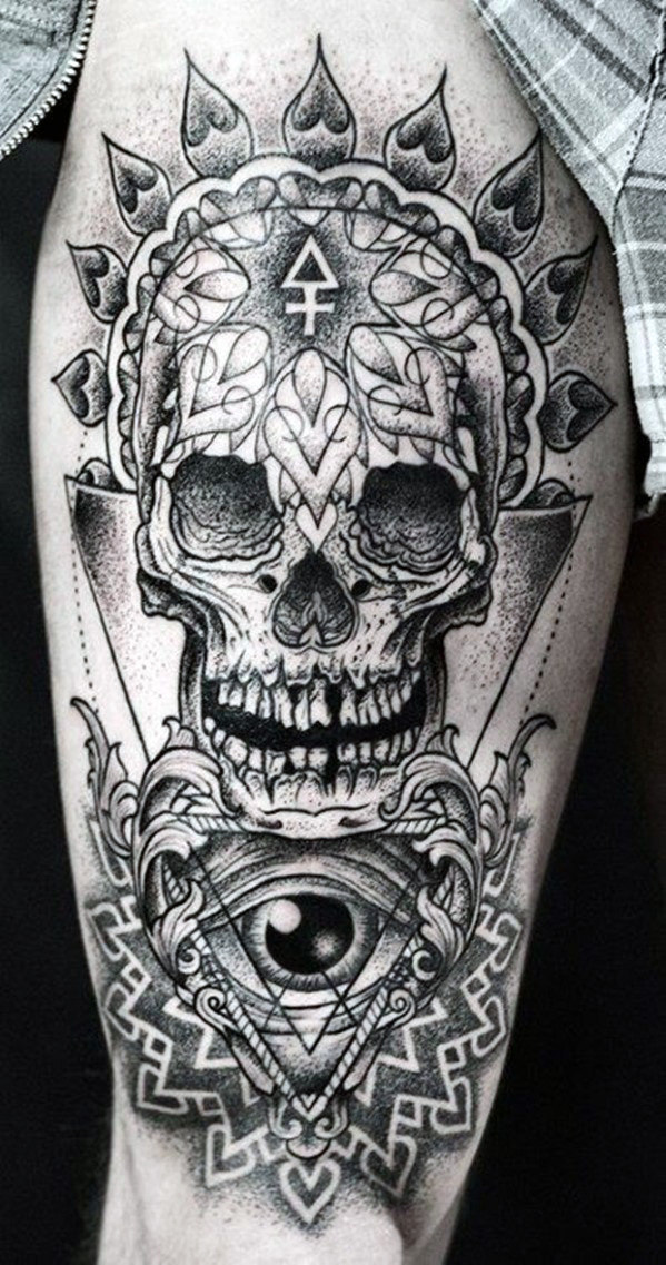 599x1137 Top Best Skull Tattoos For Men - Tattoo Drawing Skull