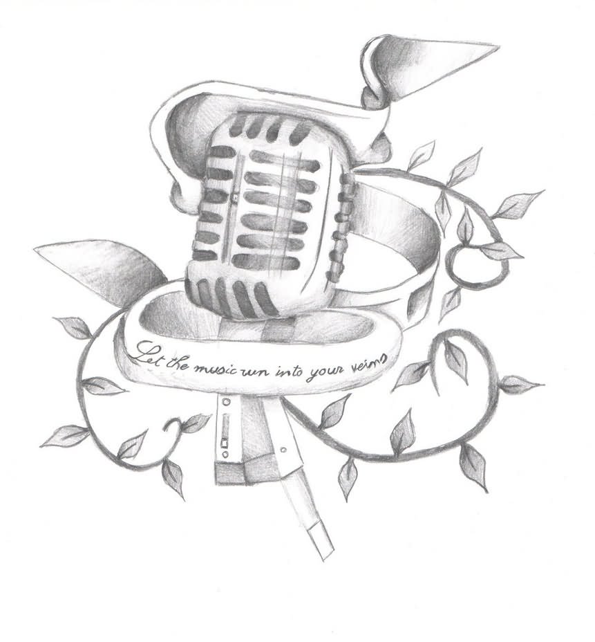 861x928 Microphone Tattoo Drawings - Tattoo Drawings