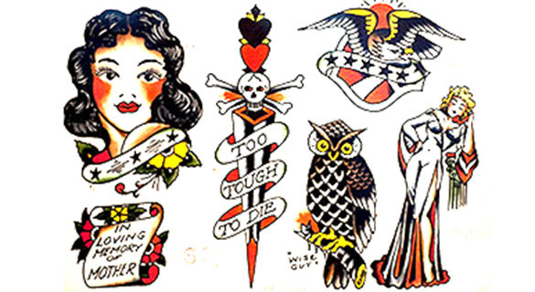 585x320 february drink draw tattoo flashspudnik press - Tattoo Flash Drawings