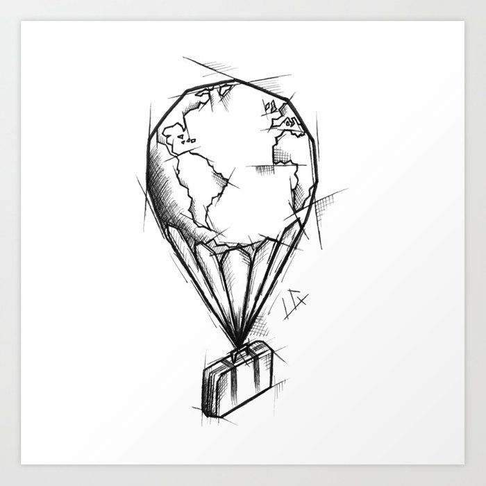 700x700 Balloon Handmade Drawing, Made In Pencil, Charcoal And Ink, Tattoo - Tattoo Flash Drawings