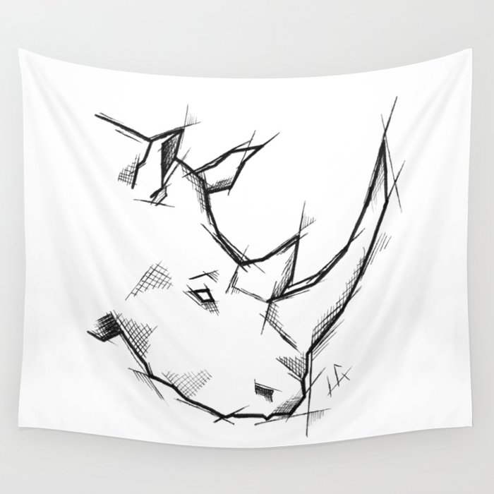 700x700 Rhino Handmade Drawing, Made In Pencil And Ink, Tattoo Sketch - Tattoo Flash Drawings