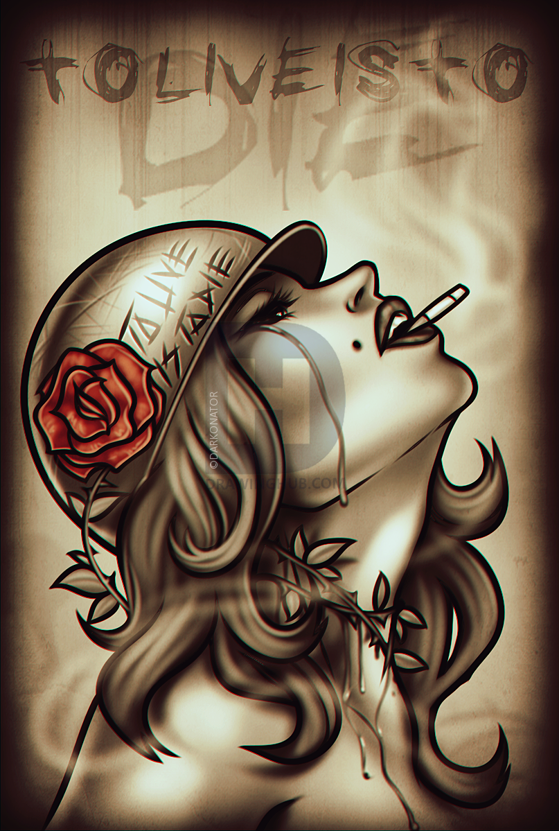 807x1199 How To Draw A Crying Girl Tattoo, Step - Tattoo Girl Drawing