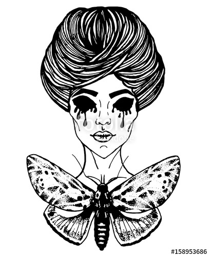 409x500 Art Sketch Of Tattoo - Tattoo Girl Drawing