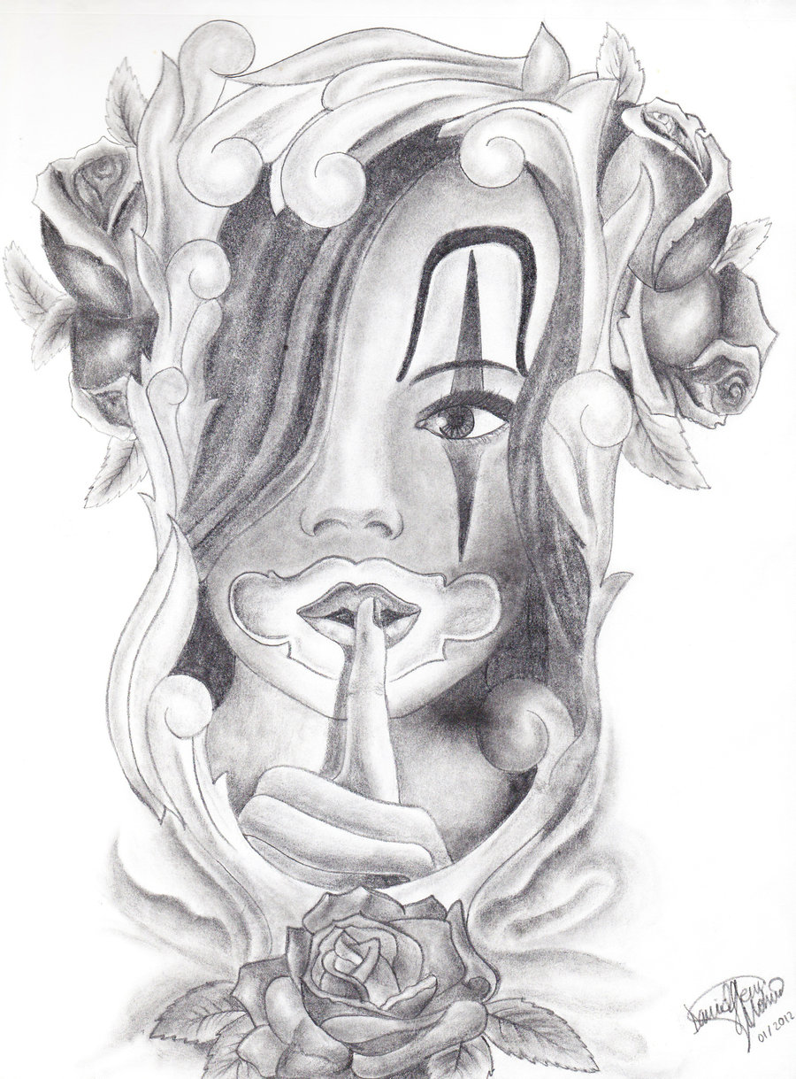 900x1219 Chicano Girl Tattoo Drawing - Tattoo Girl Drawing