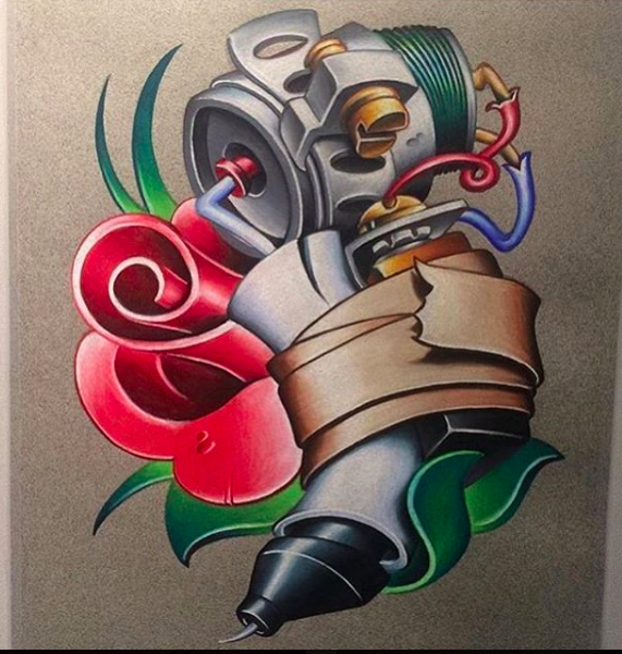 571x600 prison tattoo gun drawing - Tattoo Gun Drawing