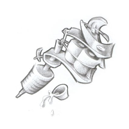 425x425 tattoos of tattoo machines tattoo machine - Tattoo Gun Drawing