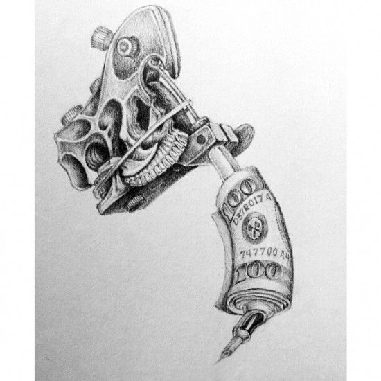 Tattoo Gun Drawing at PaintingValley.com | Explore collection of Tattoo