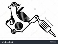 800+ Free Simple Tattoo Gun Drawing Idea Tattoo Photos