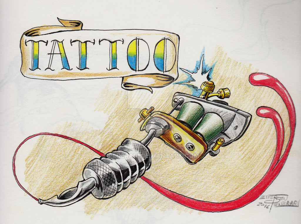 1024x765 Sketch Tattoo Machine - Tattoo Machine Drawing