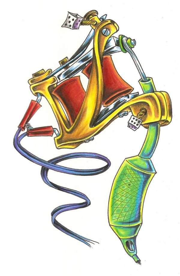 600x918 Tattoo Machine Drawing - Tattoo Machine Drawing