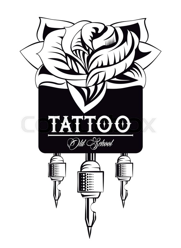 585x800 Old School Tattoo Machine Drawing Stock Vector Colourbox - Tattoo Machine Drawing