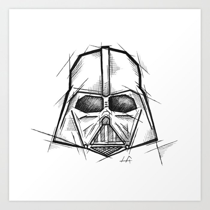 700x700 Darth Vader Handmade Drawing, Made In Pencil, Charcoal And Ink - Tattoo Sketch Drawing