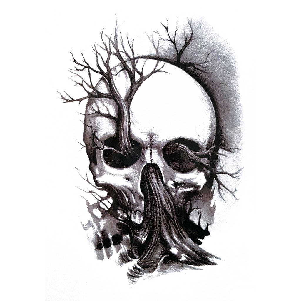 1024x1024 Tree Drawing Skull For Free Download - Tattoo Skull Drawing