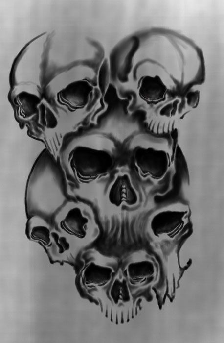 458x700 Skull Tattoo Clipart Shadow - Tattoo Skull Drawing