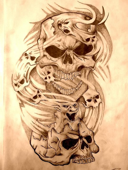 538x717 Skull Images Drawings - Tattoo Skull Drawing