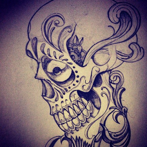 500x500 Tattoo - Tattoo Skull Drawing