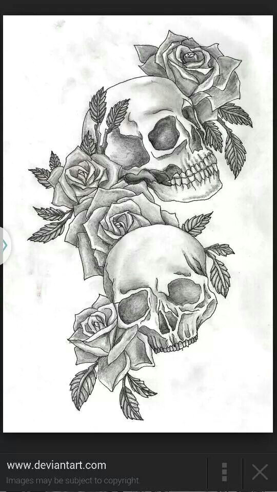 540x960 Drawing Rose Girl Skulls Roses Tattoo Tattoos Tattoos Skull - Tattoo Skull Drawing